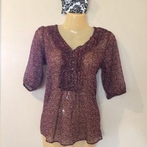 🎀Last Day 10/15🎀 Plum Design Sheer Top